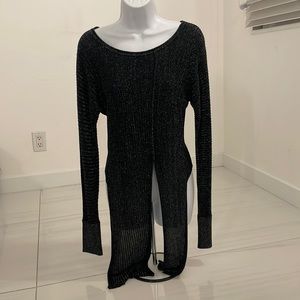 Ramy Brook Benny metallic ribbed knit sweater